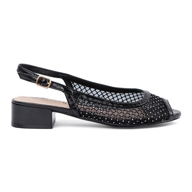 Goodin Black sandals with a decorative mesh Goodin Black sandals with a decorative mesh