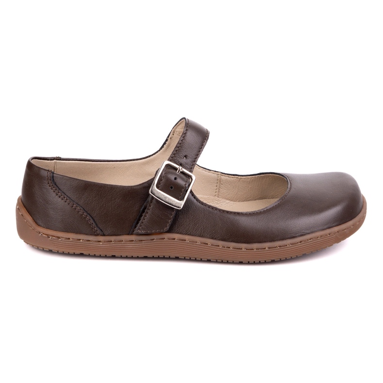 Barefoot women's ballerinas Olivier 1286 - leather shoes with brown buckle Barefoot women's ballerinas Olivier 1286 - leather shoes with brown buckle