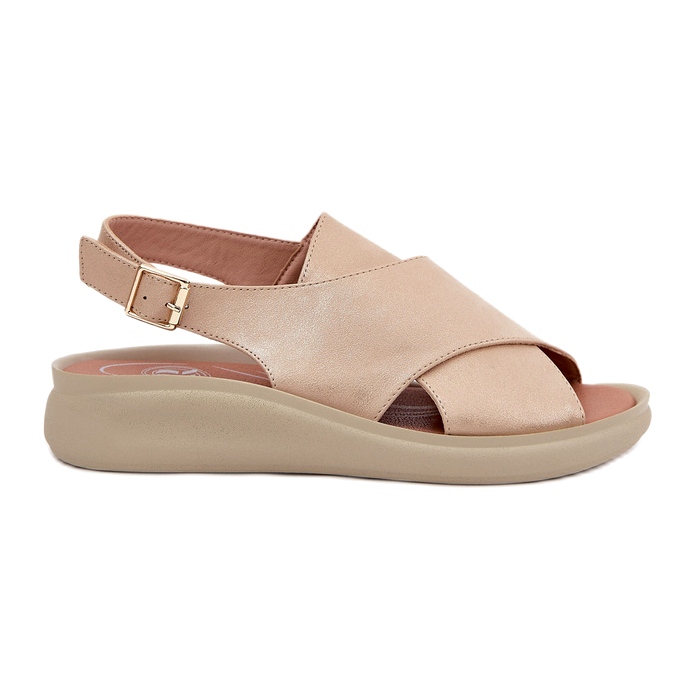 Jezzi Women's sandals from Eco-leather golden Jezzi Women's sandals from Eco-leather golden