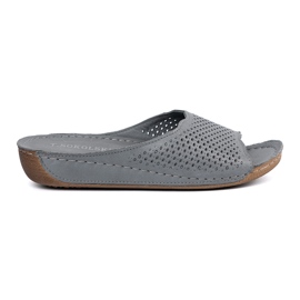 T.Sokolski Leather gray flip flops grey