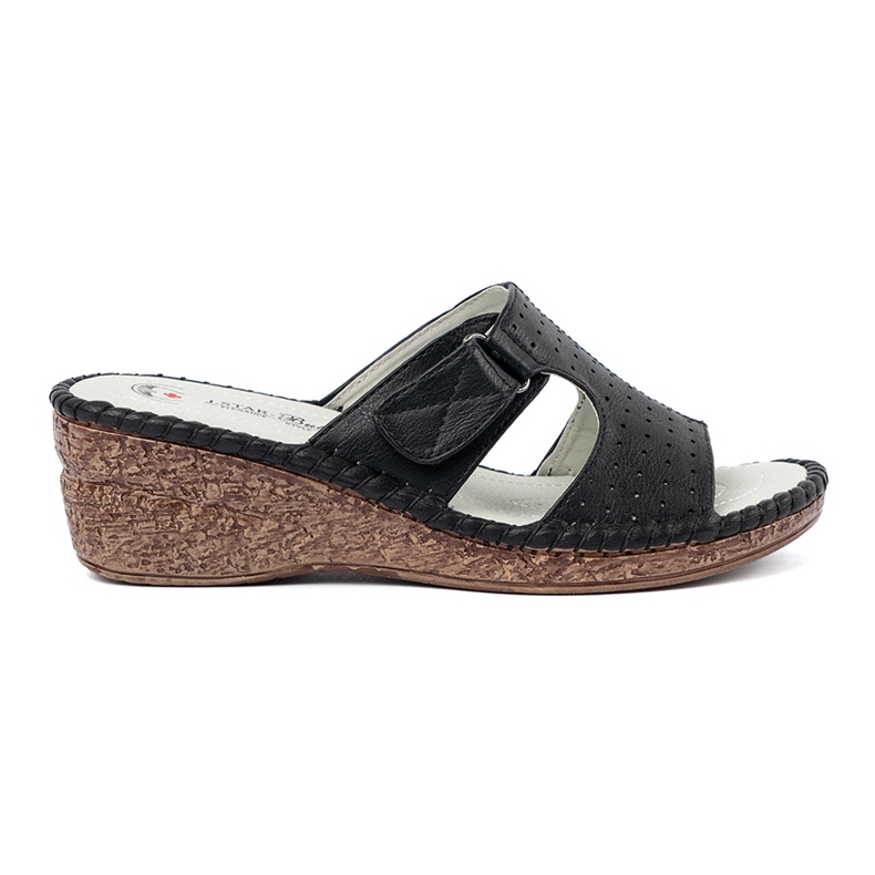 J. Star Black wedges with cutouts