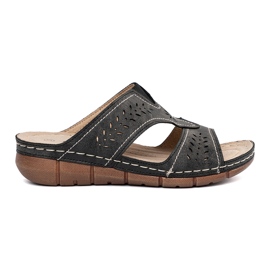 Black wedge slippers Black wedge slippers