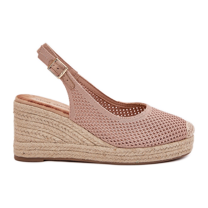 Women's sandals for wedge with pink braid