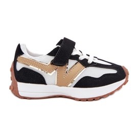 Children's sneakers with white and white Velcro black