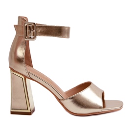 Evento Elegant women's gold high-heeled sandals golden Evento Elegant women's gold high-heeled sandals golden