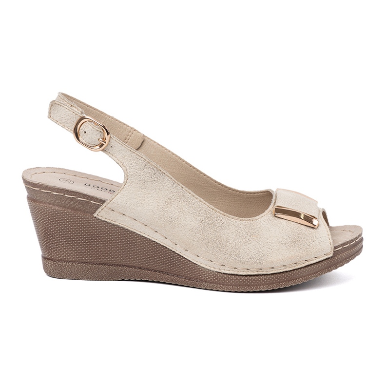 Goodin Golden women's sandals on wedge