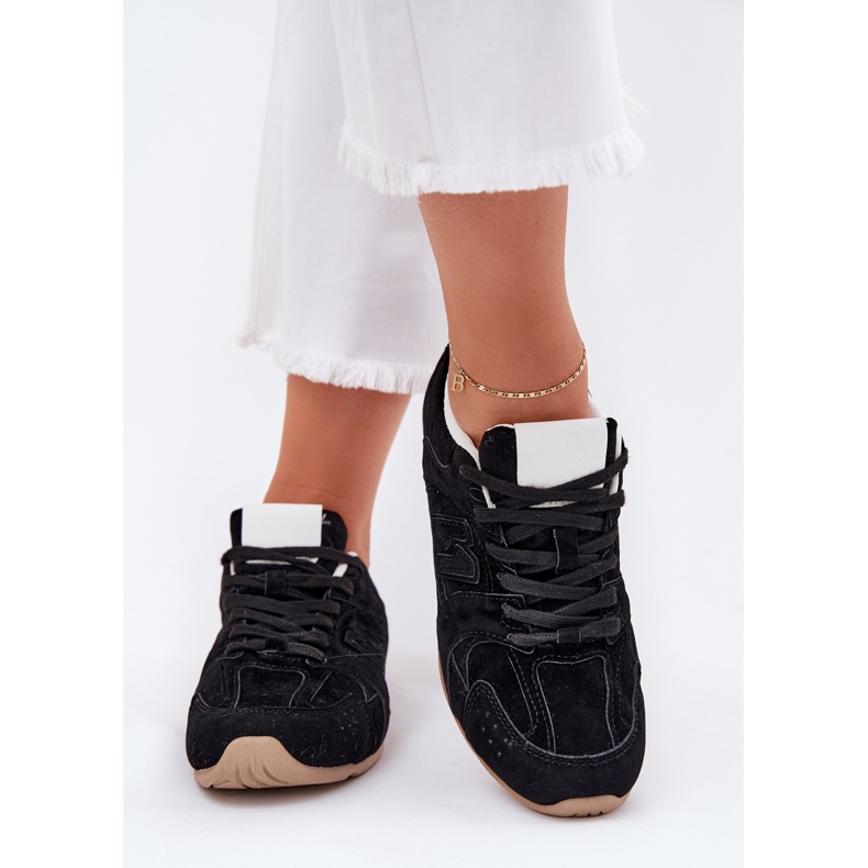 Women's sports shoes with eco suede black Women's sports shoes with eco suede black