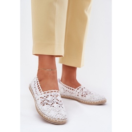 Women's lace white espadrilles