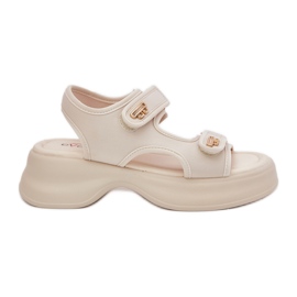 EVento Women's sandals with golden details beige EVento Women's sandals with golden details beige