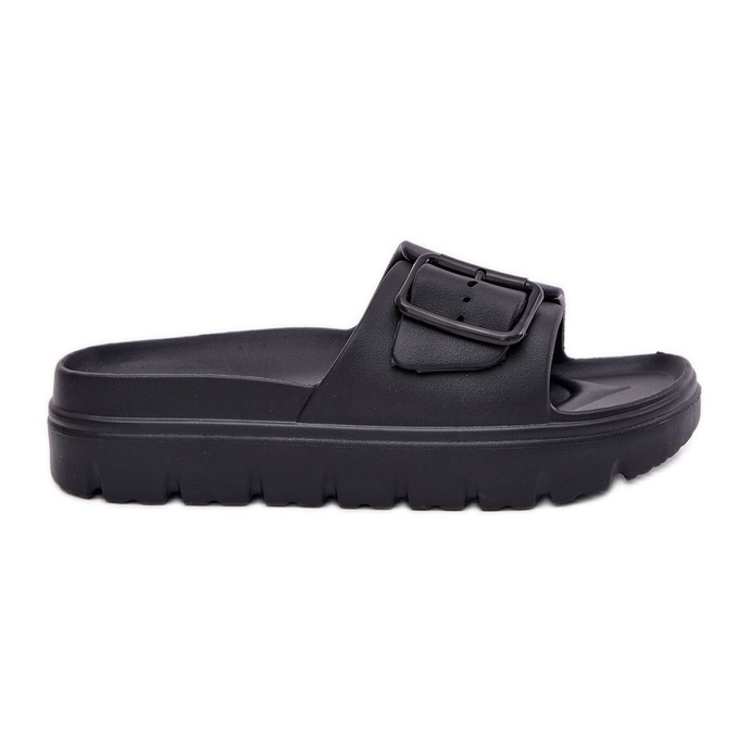 EVento Women's foam slippers on the platform with black clamp