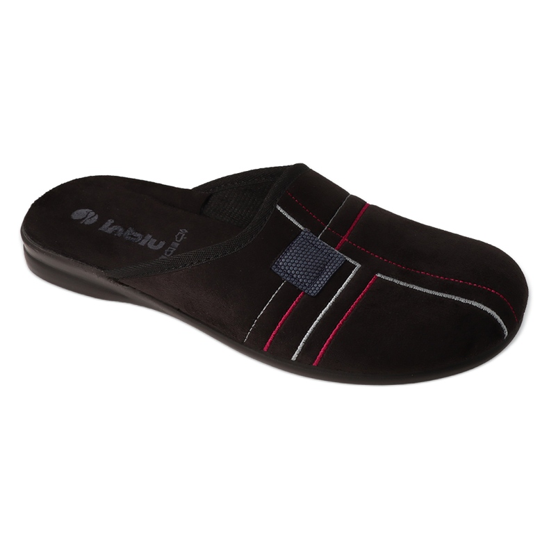 Inblu men's slippers with geometric pattern 155M026 black