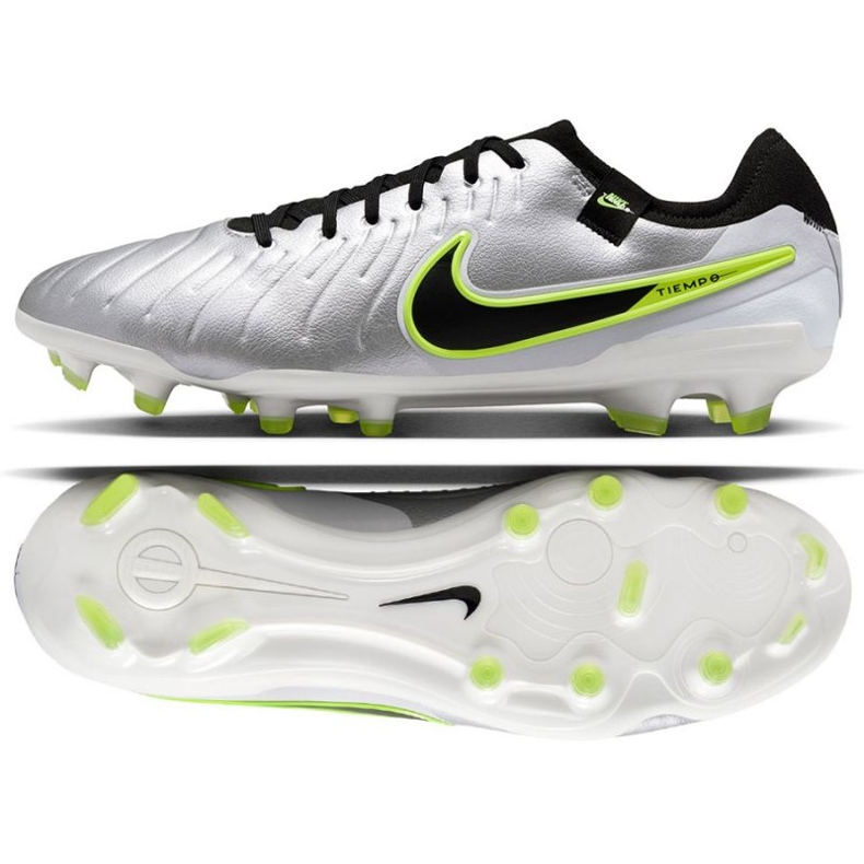 Nike Tiempo Legend 10 Pro Fg DV4333-001 football shoes silver