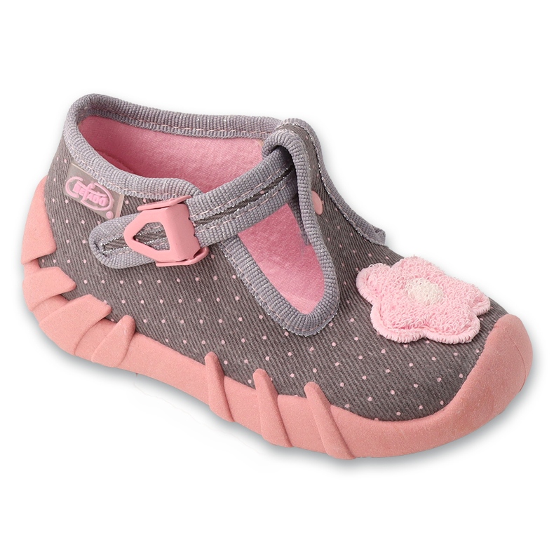 Befado children's slippers 110p506 gray-pink grey Befado children's slippers 110p506 gray-pink grey