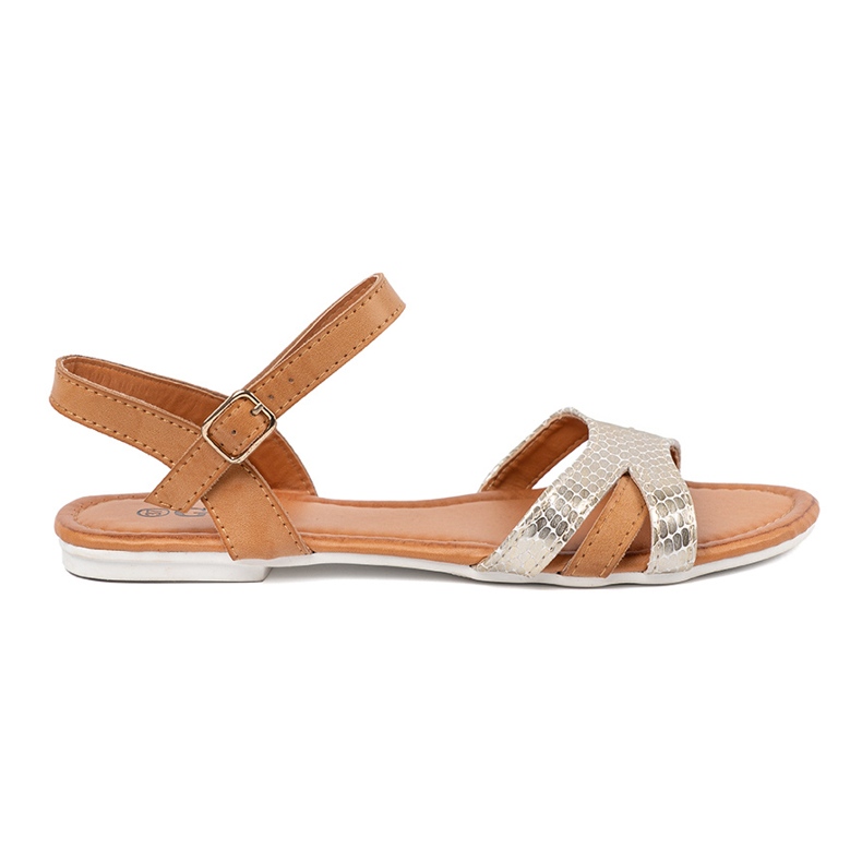 Beige gloss sandals