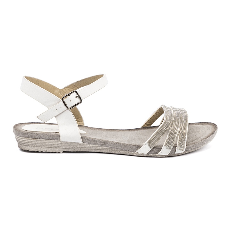 Shelvt Stylish women's sandals with glitter stripes multicolored