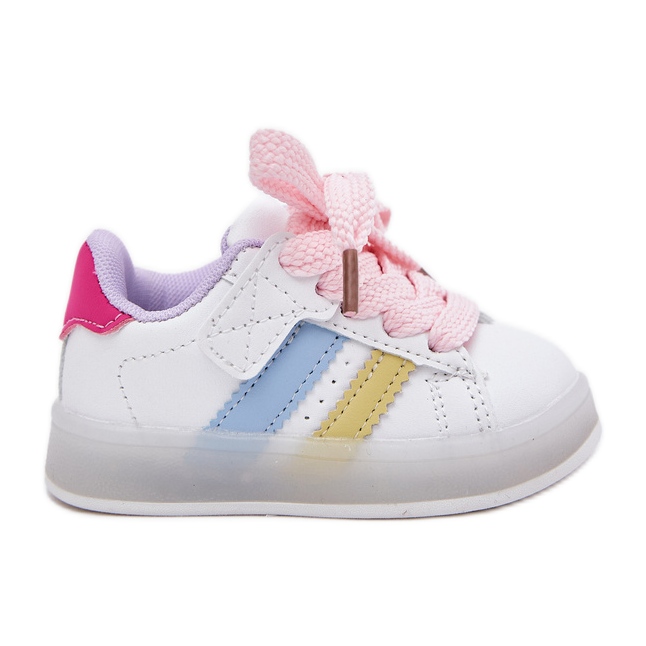 Children's sneakers sports shoes with a glowing white-pink sole Children's sneakers sports shoes with a glowing white-pink sole