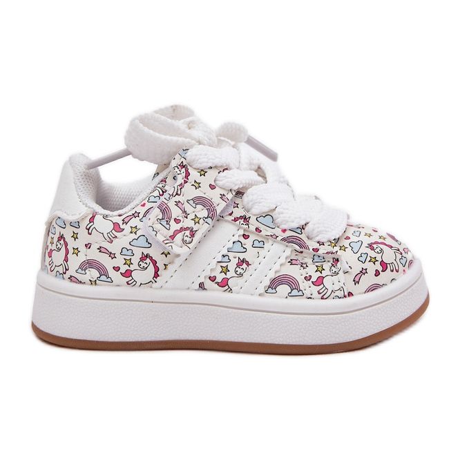 Girls' sports shoes with a unicorn motif white Girls' sports shoes with a unicorn motif white