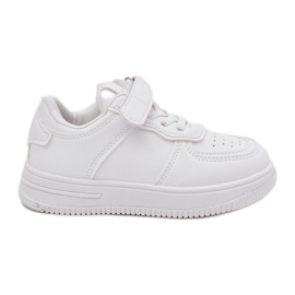 Children's sports shoes with eco leather white