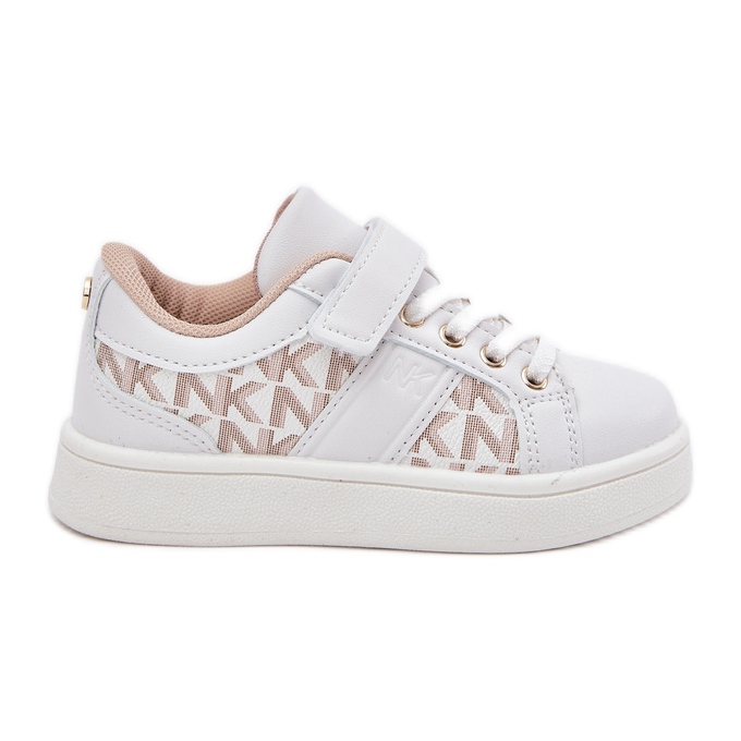 Children's sneakers sports shoes with eco leather white and beige Children's sneakers sports shoes with eco leather white and beige