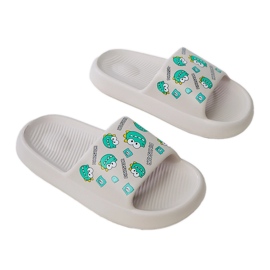 Gray children's flip flops with print grey
