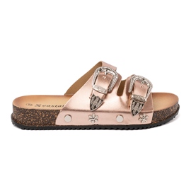 Seastar Women's pink gold color flip flops