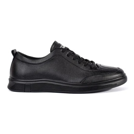 Low eco-leather male sneakers black
