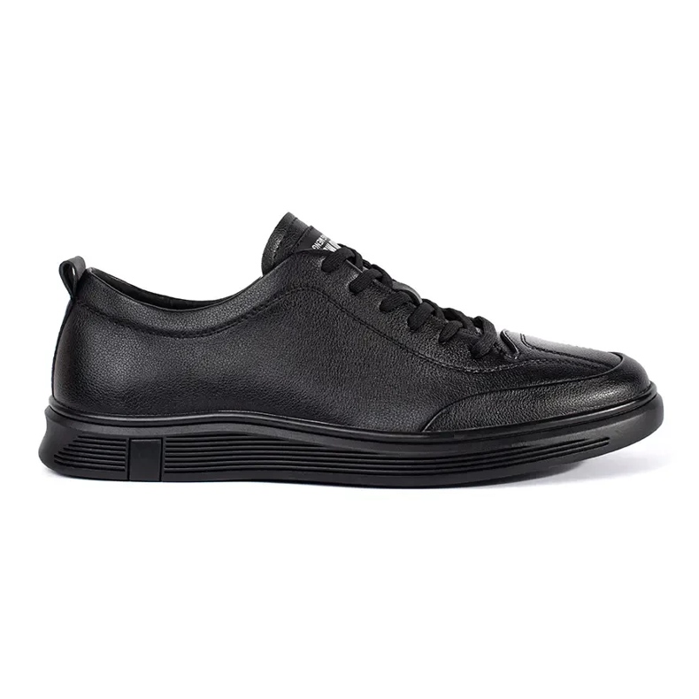 Low eco-leather male sneakers black Low eco-leather male sneakers black