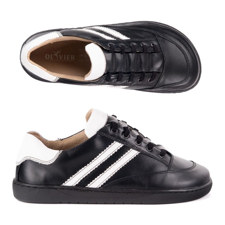 Sneakers barefoot women olivier black leather shoes with white