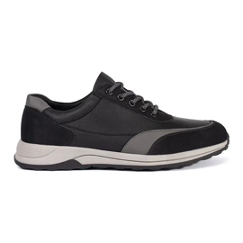 Lace -up men of ecological leather black