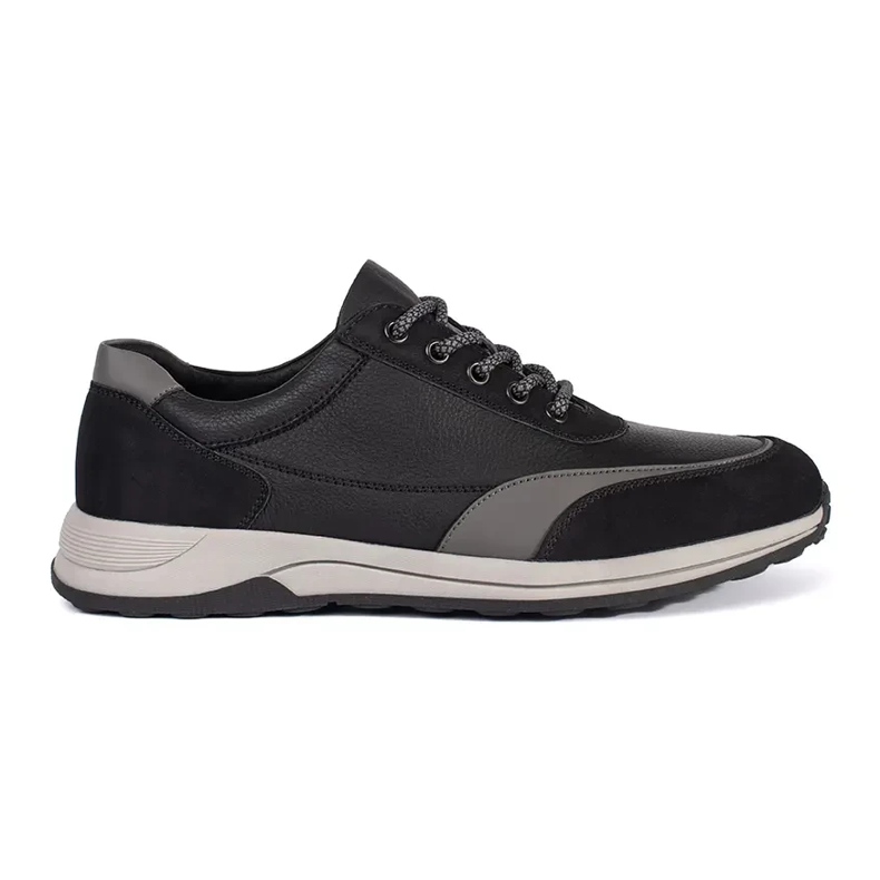 Lace -up men of ecological leather black