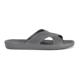 Gray men's pool flip flops grey