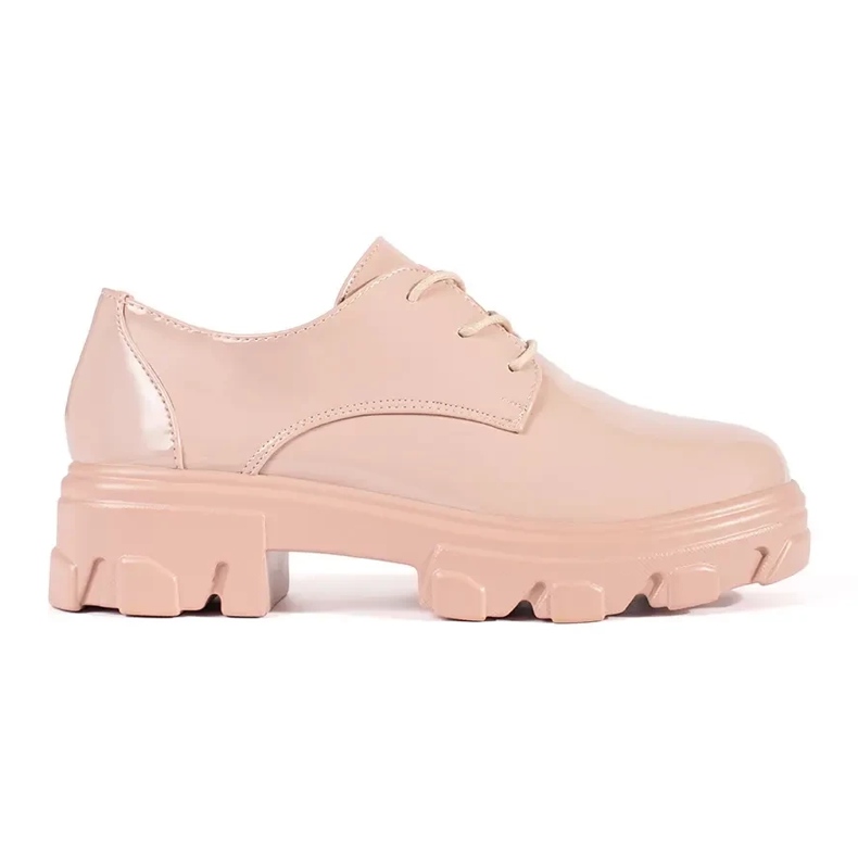 Painted laced shoes on the platform pink