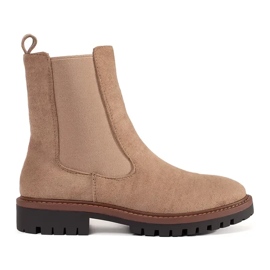 Suede beige Chelsea boots