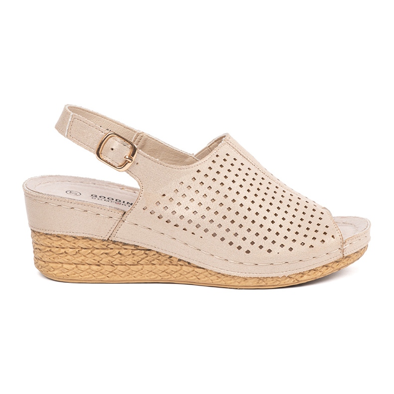 Goodin Gold sandals on the wedge golden Goodin Gold sandals on the wedge golden