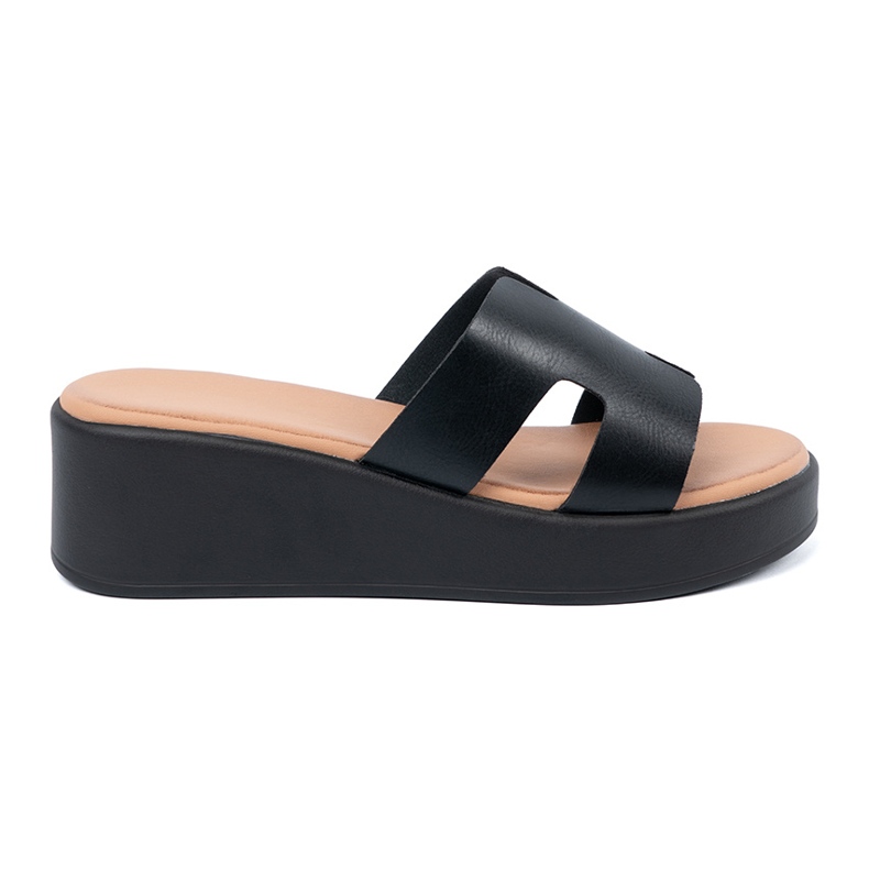 Seastar Women's black platform slippers Seastar Women's black platform slippers