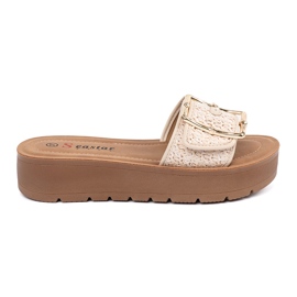 Seastar Slippers decorated with a golden clamp