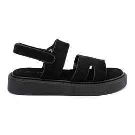 Seastar Black sandals on the platform with cutouts Seastar Black sandals on the platform with cutouts