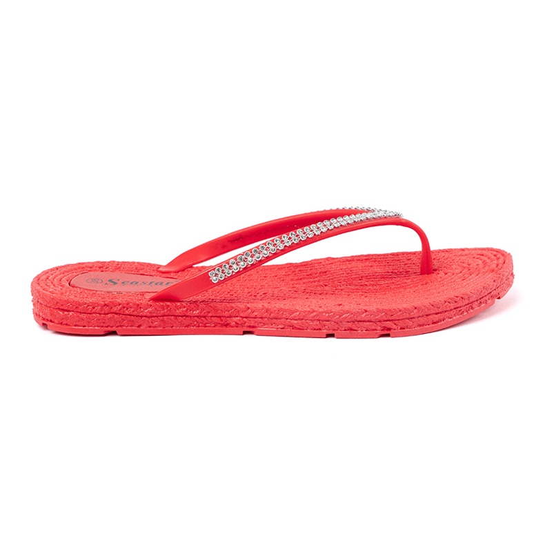 Seastar Red flip -flops with zircons