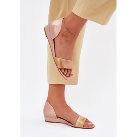 Maciejka leather sandals 01971-72 pink gold