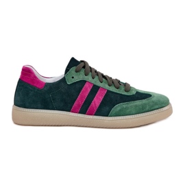 Zazoo n1068 suede low sneakers dark green women Zazoo n1068 suede low sneakers dark green women