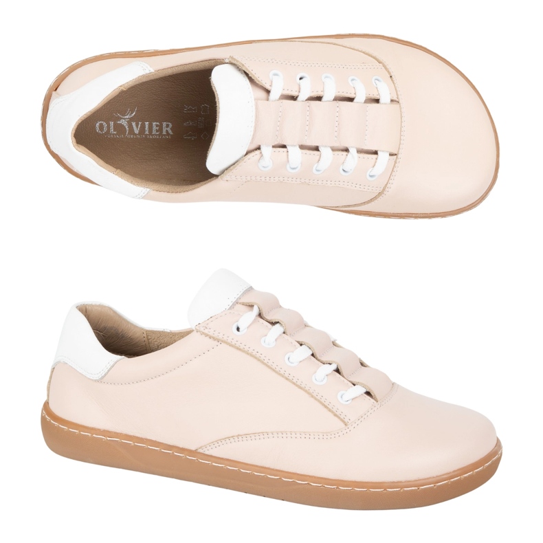 Sneakers Barefoot Women's Maja Olivier - Anatomical leather shoes Powder pink Sneakers Barefoot Women's Maja Olivier - Anatomical leather shoes Powder pink