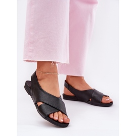 Zazoo 40407 Women's Black Leather Sandals