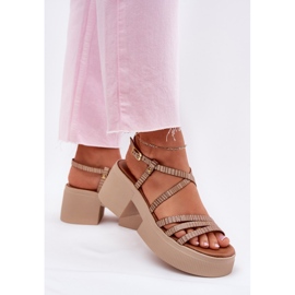 Women's leather sandals Maciejka 06990-25 PLN golden Women's leather sandals Maciejka 06990-25 PLN golden