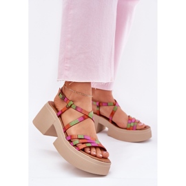 Women's leather sandals Maciejka 06990-39 Multikolor multicolored