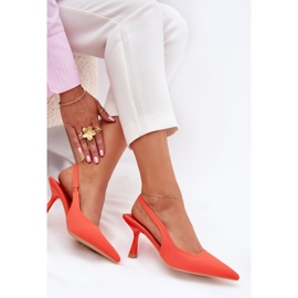 Women's sandals on an orange pin Women's sandals on an orange pin
