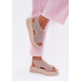 Women's Platform Sandals, Beige Women's Platform Sandals, Beige