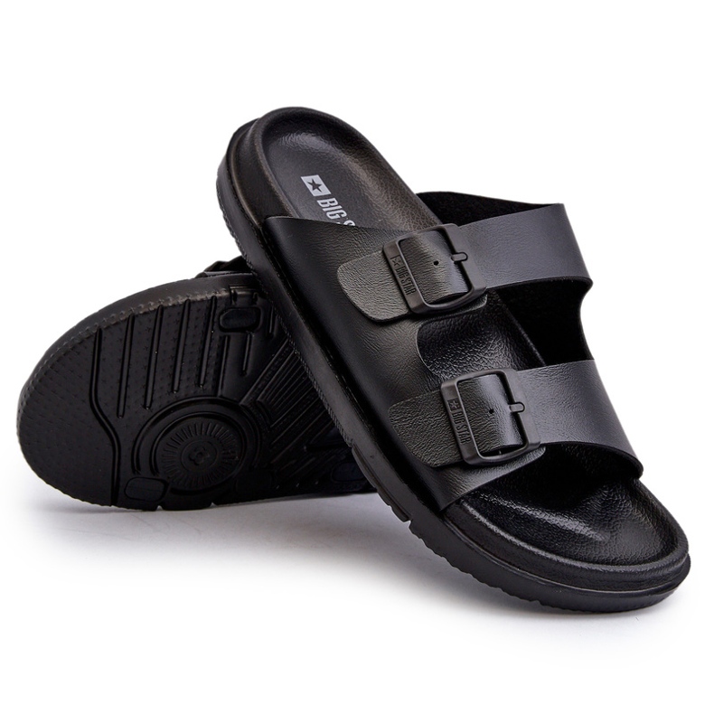 Light Men's Flip-Flops With Buckles Big Star NN174597 Black