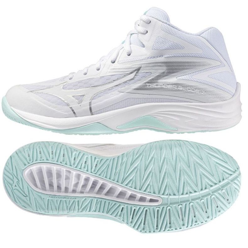 Mizuno Thunder Blade volleyball shoes with mid v1gc237540 white