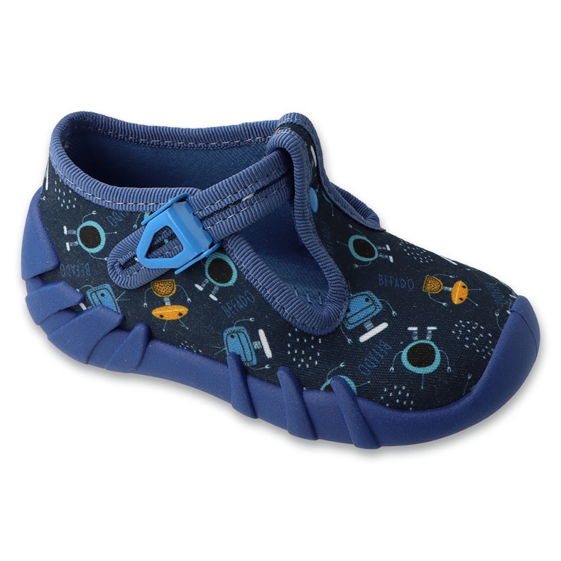 Befado children's slippers 110p515 in various applications blue Befado children's slippers 110p515 in various applications blue