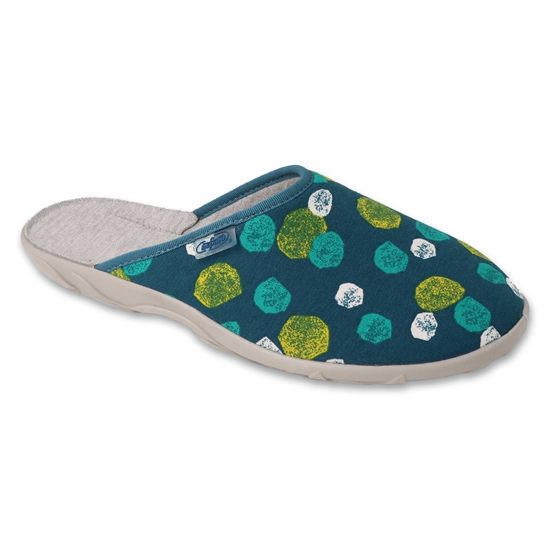 Befado women's slippers with a pattern 235D203 green
